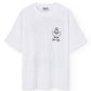 T-shirt oversize bianca con stampa gatto
