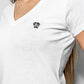 T-shirt bianca antimacchia con scollo a V DANTE
