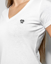T-shirt bianca antimacchia con scollo a V DANTE