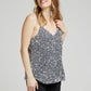 Top senza maniche Asturie marrone con pizzo