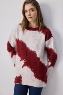 Maglione in maglia con motivo astratto