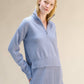 Maglione collo alto con zip in misto cashmere