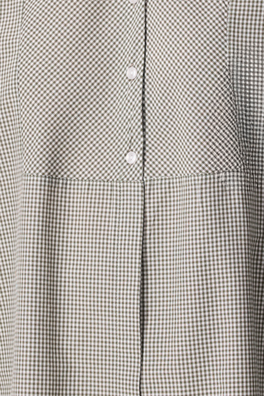 Tunica a micro-quadretti relaxed in misto cotone