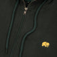 Felpa oversize con cappuccio e zip in cotone biologico verde scarabeo da donna