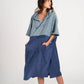 Poncho Surf Blu Tramonto in Cotone Biologico