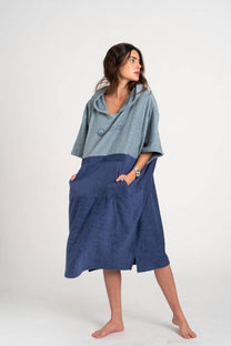 Poncho Surf Blu Tramonto in Cotone Biologico