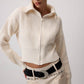 Cardigan a maglia con colletto ampio e zip