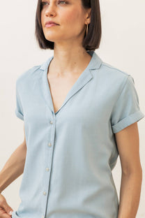 Camicia Innes a maniche corte azzurro cielo