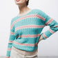 Maglione a righe in maglia con girocollo