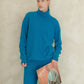 Maglione dolcevita classico in misto cashmere