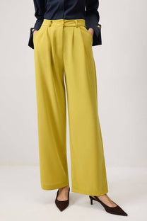 Pantaloni palazzo a vita alta in viscosa