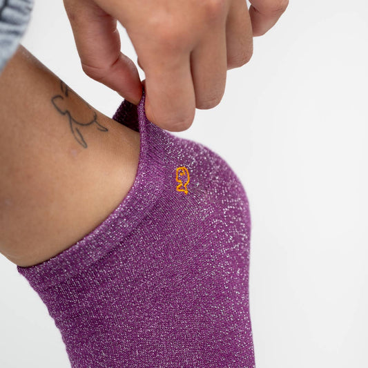Calzini corti glitter viola