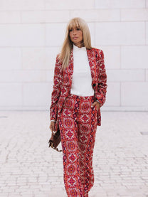 Blazer in bombazine stampata