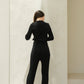 Maglione girocollo a costine in lana merino extra fine