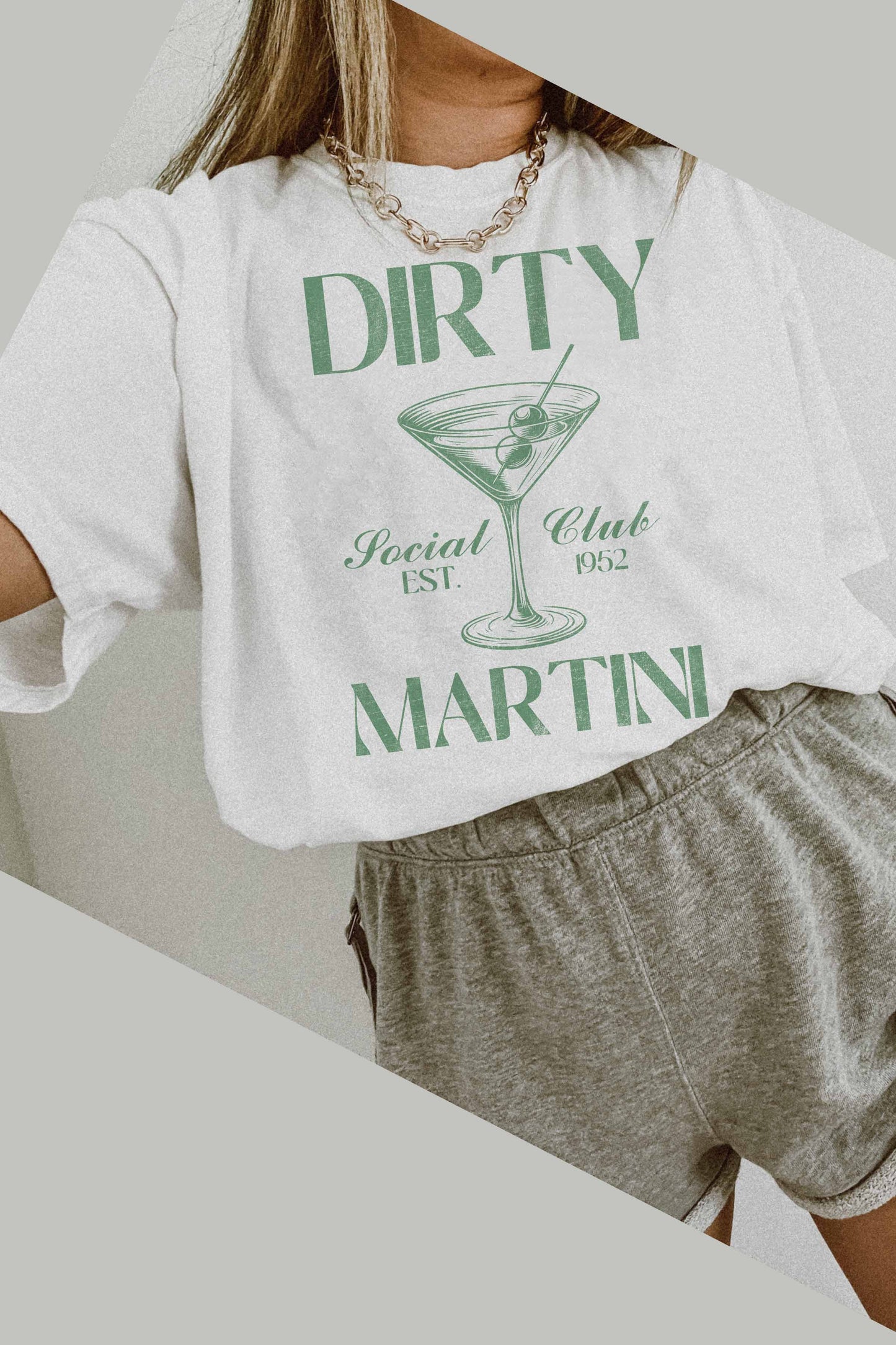 T-shirt oversize Dirty Martini con stampa grafica