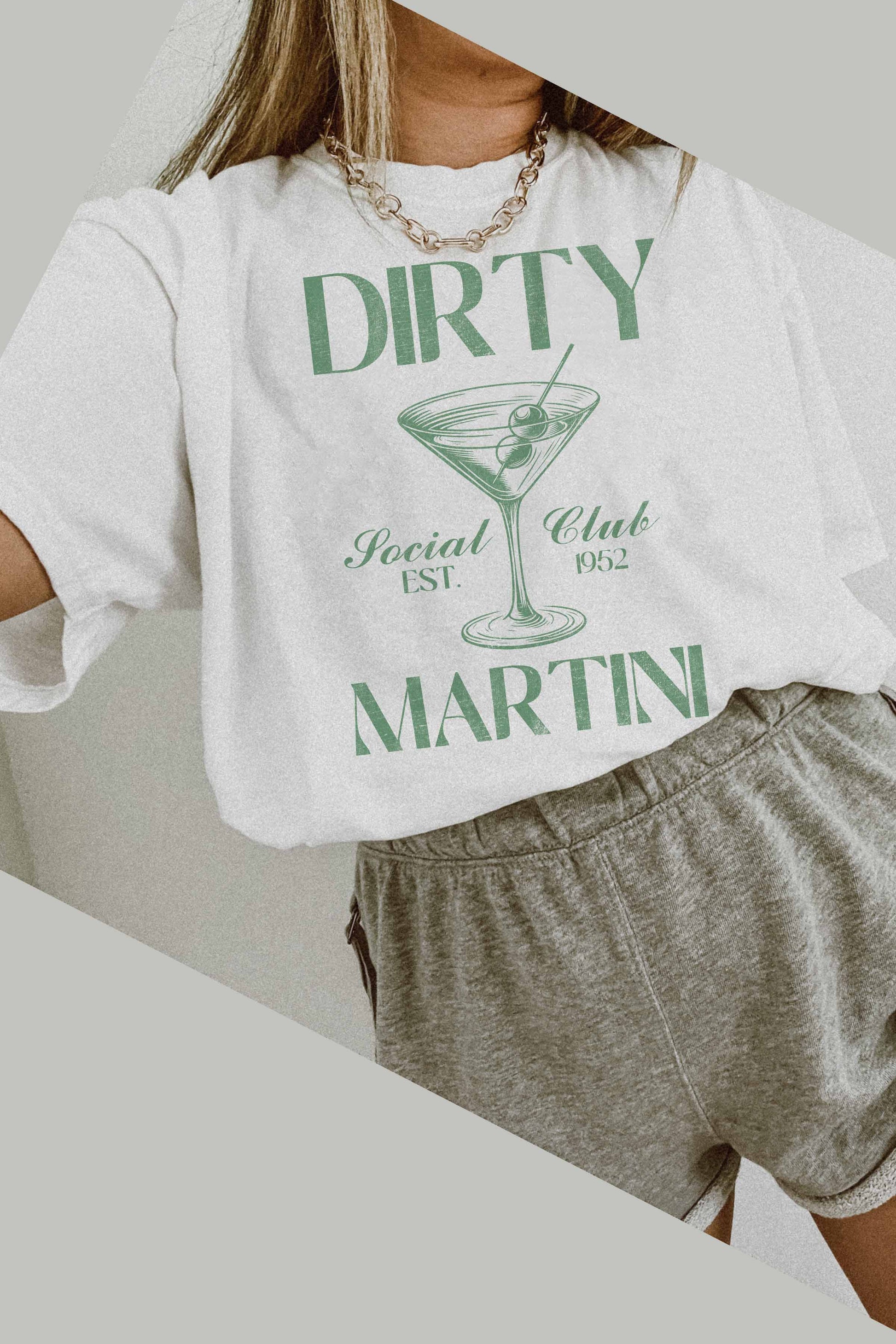 T-shirt oversize Dirty Martini con stampa grafica