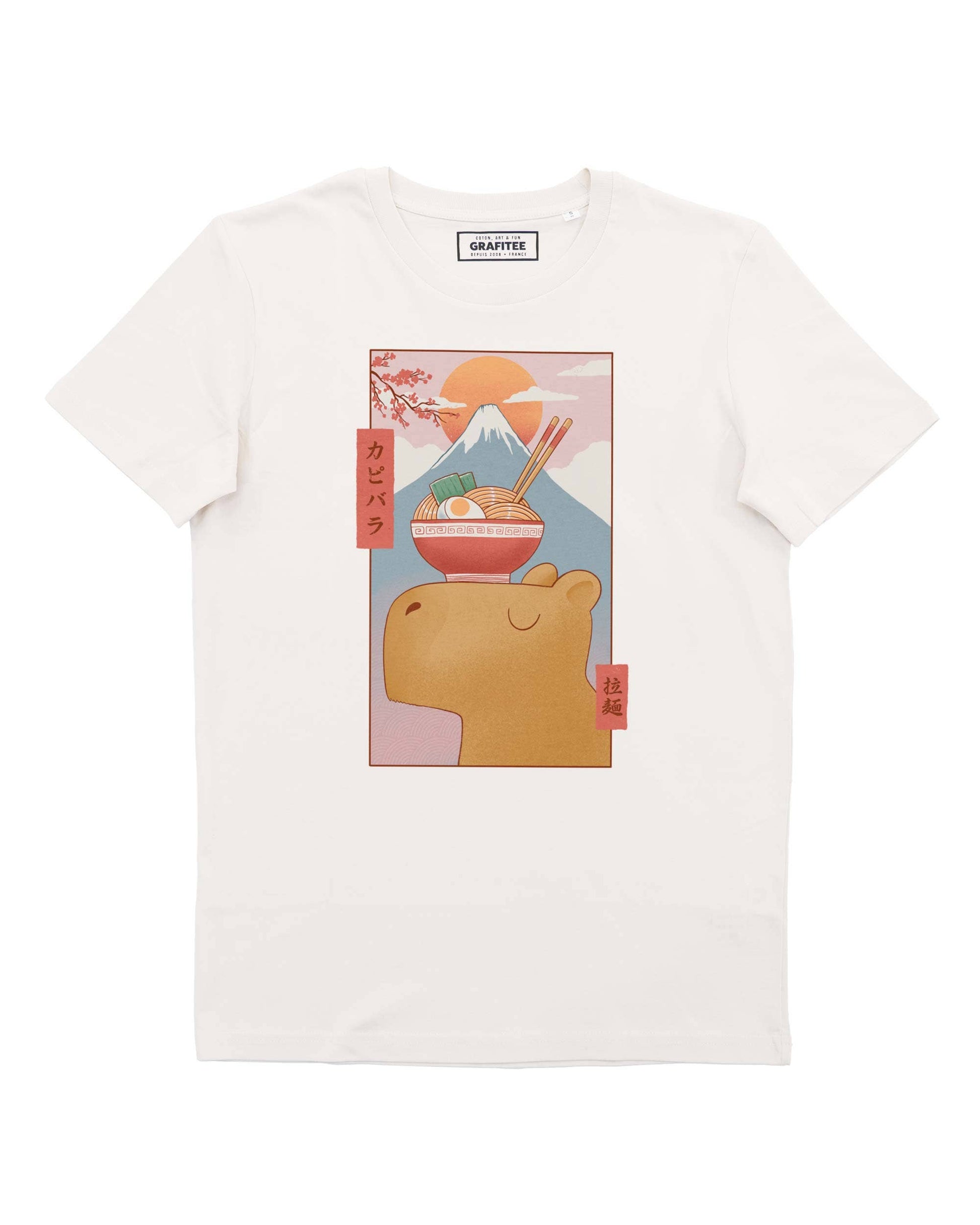 T-shirt Capibara Ukiyo-e con stampa giapponese