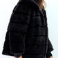 Cappotto in ecopelliccia nero da donna