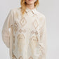 Camicia oversize in lino testurizzato con ricamo