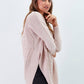 Maglione jacquard oversize rosa cipria