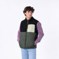 Gilet sherpa bicolore nero e verde senza maniche