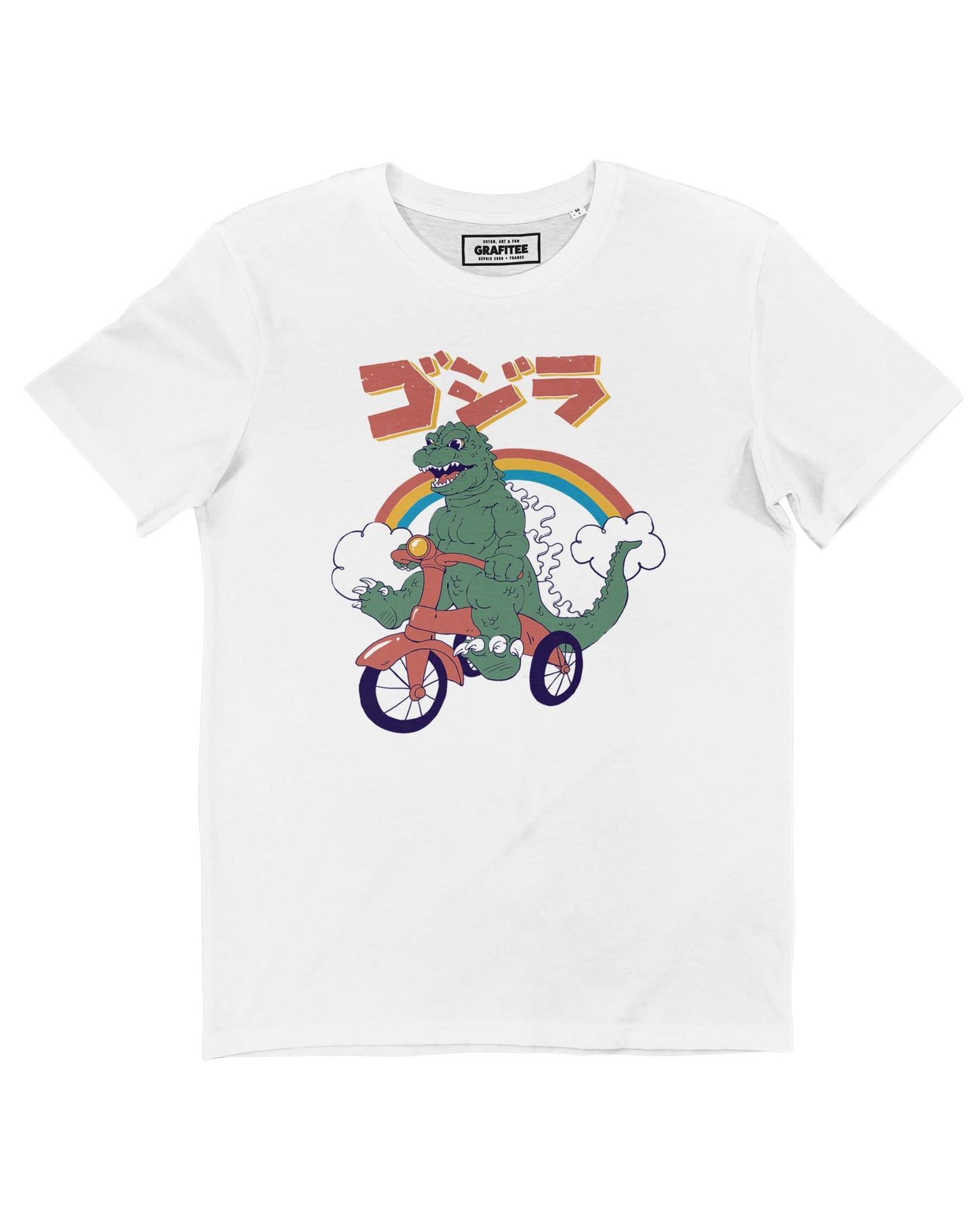 T-shirt Kaiju in triciclo con stampa