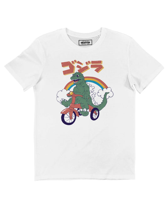 T-shirt Kaiju in triciclo con stampa