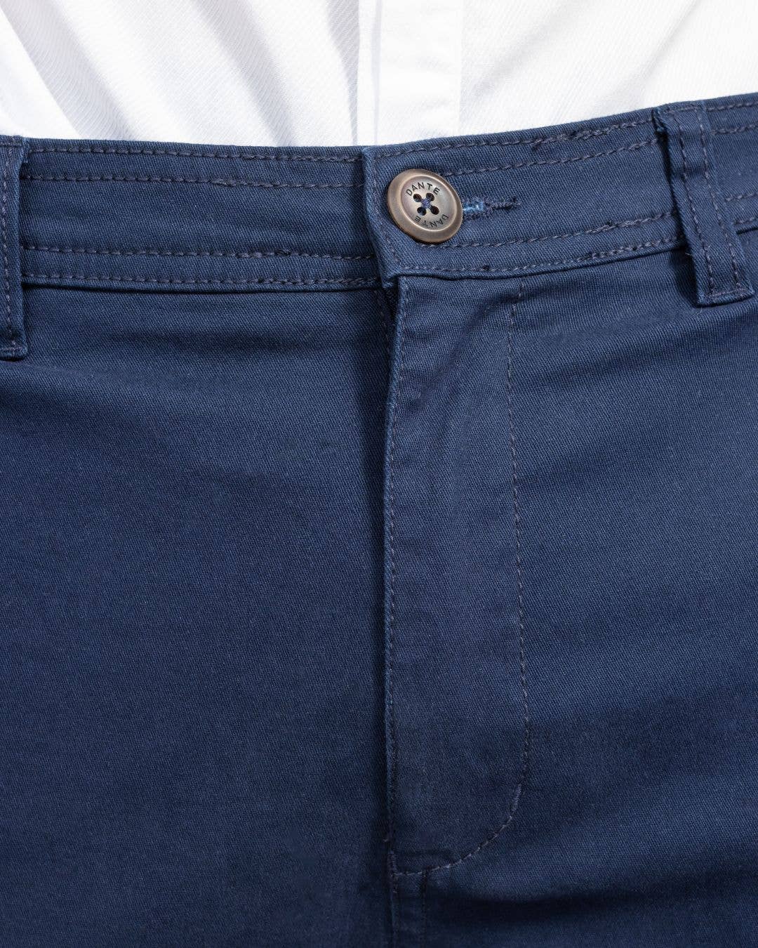 Pantaloni chino elasticizzati blu navy da uomo