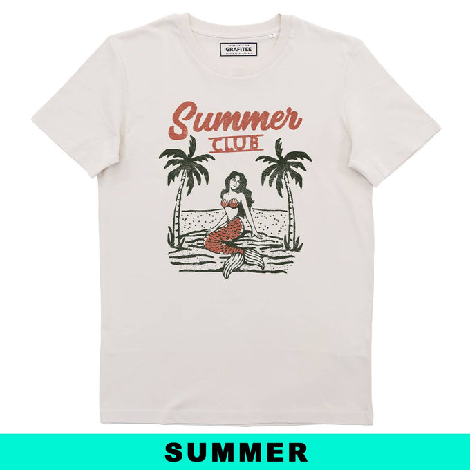 T-shirt unisex Summer Club Mermaid in cotone biologico