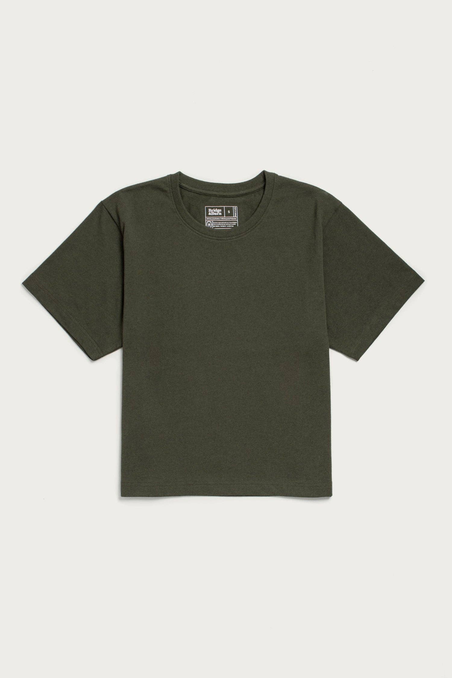 T-shirt boxy riciclata oliva