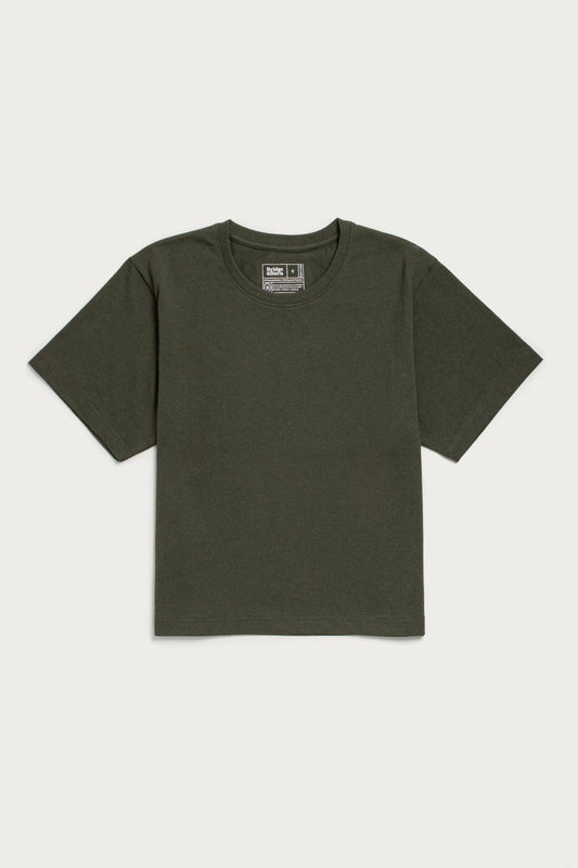 T-shirt boxy riciclata oliva