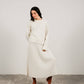 Maglione girocollo in misto cashmere con polsini arrotolati