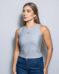 Top antimacchia grigio in lycra