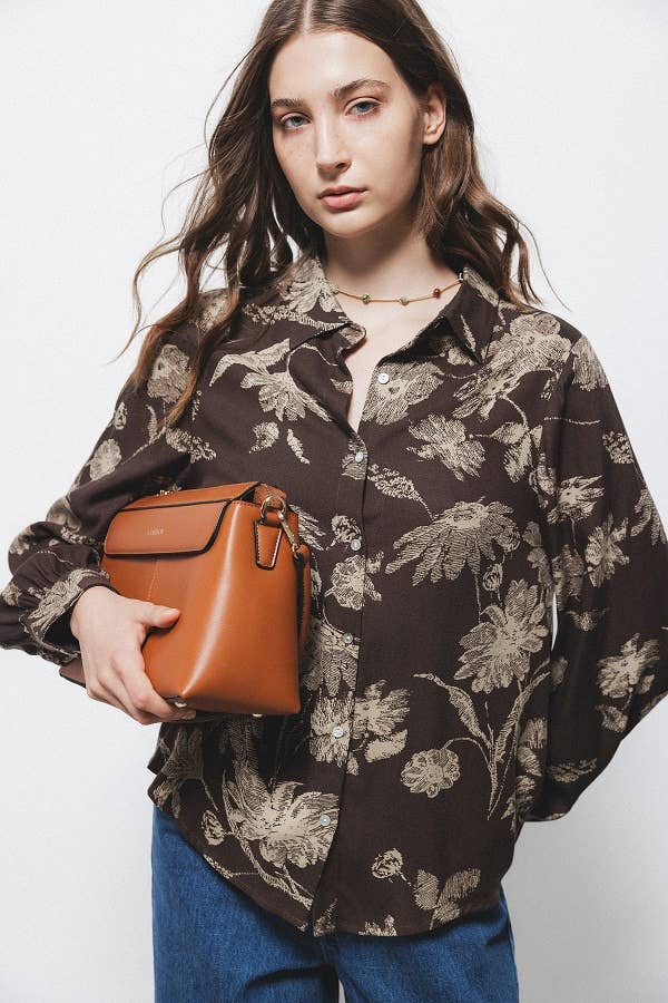 Camicia floreale in viscosa