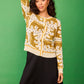 Cardigan Felce Beige Stampato
