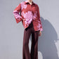 Camicia in raso stampata oversize