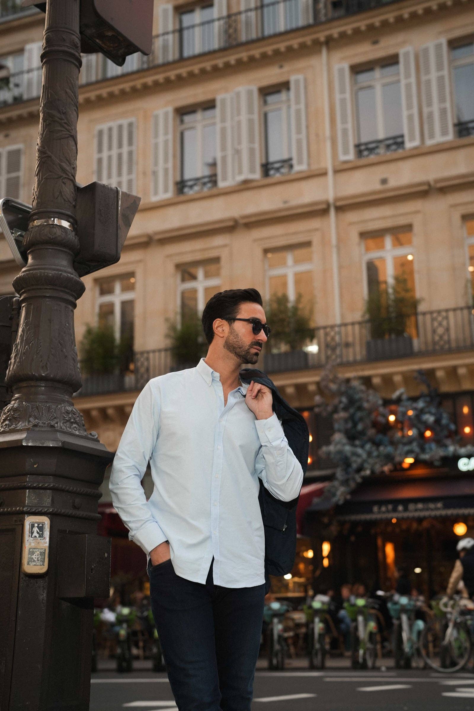 Camicia Oxford in cotone azzurro