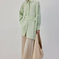 Camicia oversize in raso con fascia