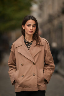 Trench corto doppiopetto in cotone