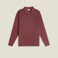 Maglione polo in cotone organico color cioccolato amaro
