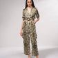 Tuta jumpsuit stampata con cintura regolabile