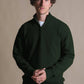 Maglia uomo Bernia con zip a un quarto verde foresta