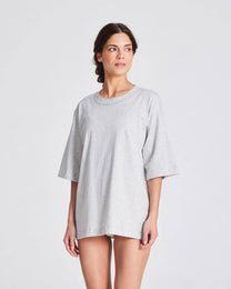 T-shirt Oversize in Cotone Biologico GOTS Grigio Melange