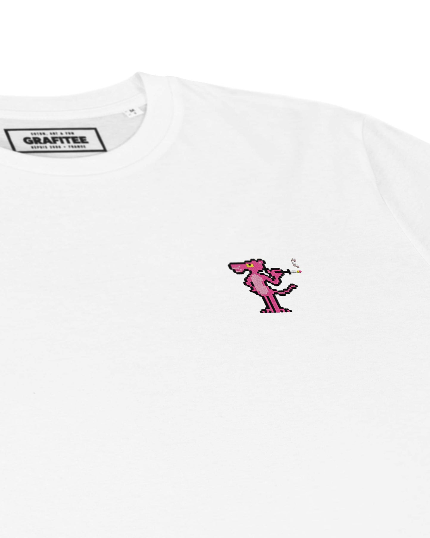 T-shirt Pink Panther ricamata in cotone biologico