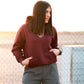 Felpa unisex Live Forever color vino