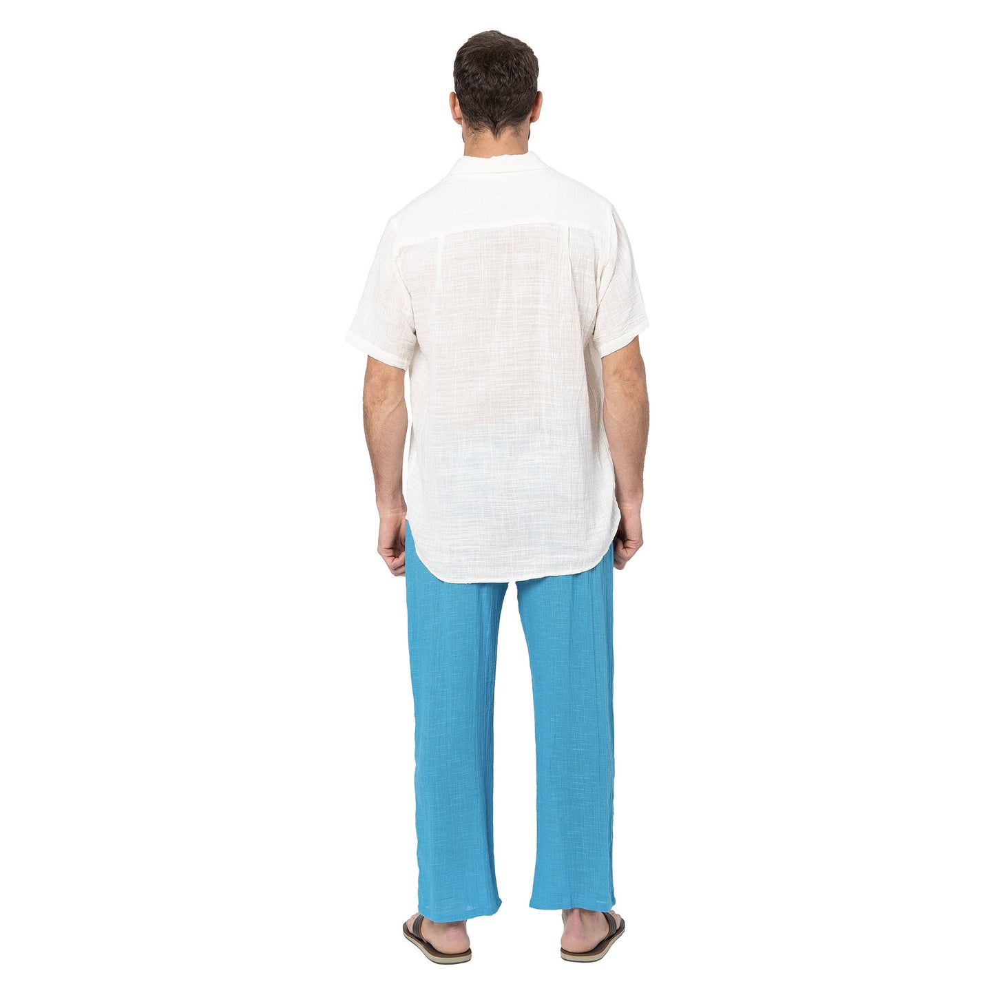 Pantaloni estivi lunghi in cotone blu