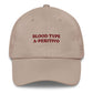 Cappellino da baseball "Blood Type A-Peritivo" ricamato