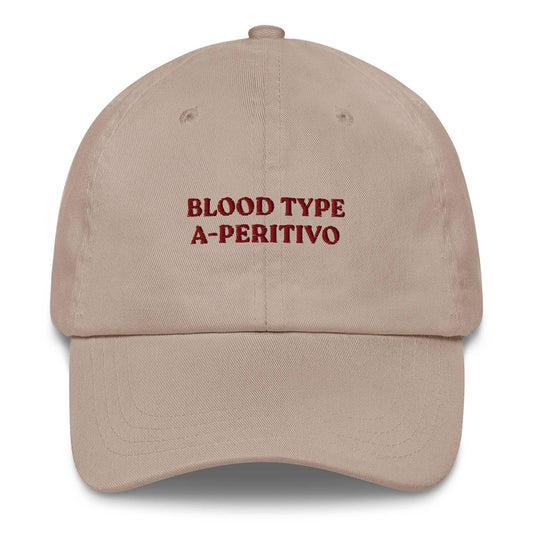 Cappellino da baseball "Blood Type A-Peritivo" ricamato