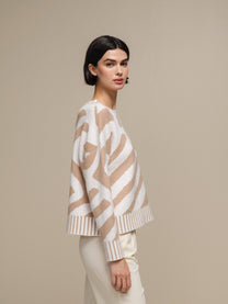 Maglione in maglia jacquard bicolore