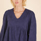 Abito corto Roni in cotone blu navy